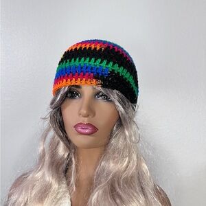 Black and Orange Crochet Hat Accessories